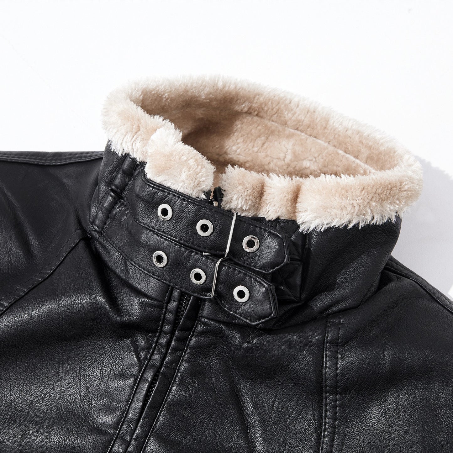 Premium Quality Winter Casual Warm Thick Fur Collar Cotton Leather Jackets | PY916-P90