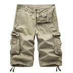 Übergröße Herren Cargo Combat Shorts Baumwolle Vielseitige Halbhose Twill Knie 3/4 Short Große Größe Taille von 36" - 48" | A082