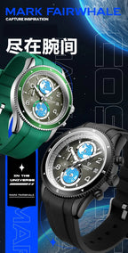 Luxus-Designer-Herrenuhr mit Silikonarmband, wasserdicht, leuchtend, Chronograph, Quarz | 5730 