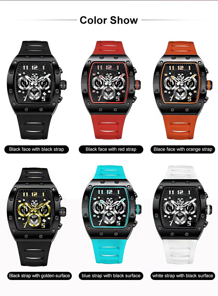 Luxus-Herrenuhr in Weinfassform, wasserdicht, vollautomatisch, mechanisch | G5867 