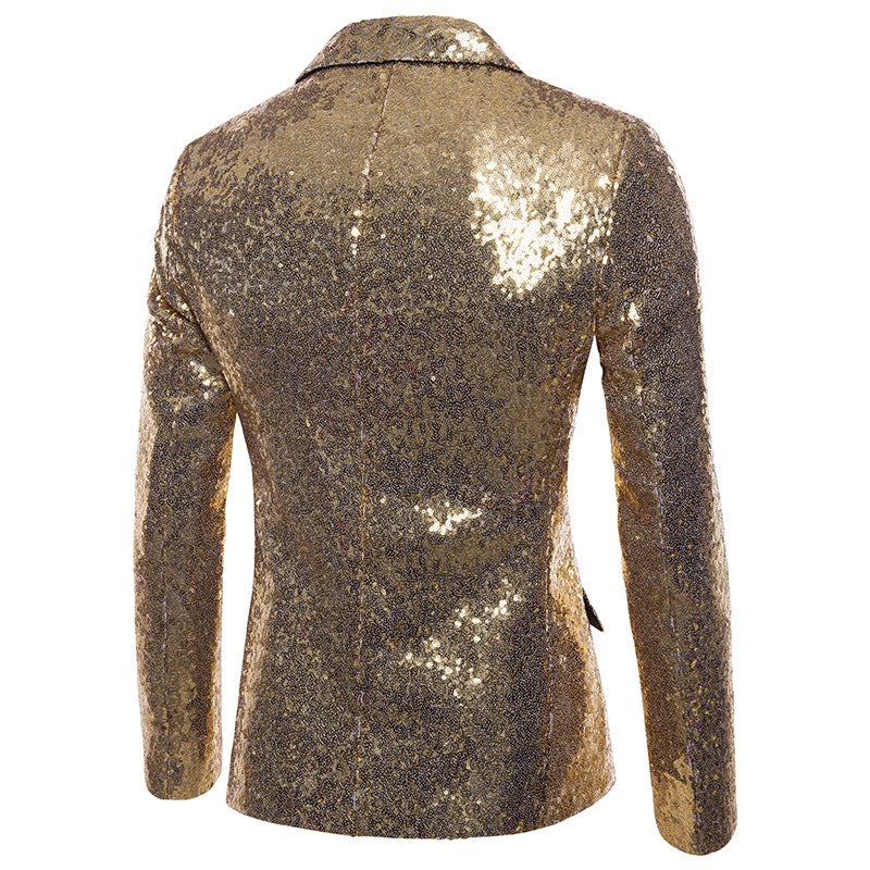 Men's Performance Blazer Sequins Suit Jacket Fit Wedding Coat | X36-X20