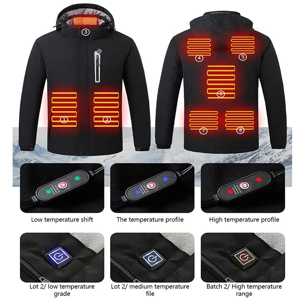 Herren USB-Elektroheizung Winter Fleece-Innenjacke Mäntel Dicke warme lässige USB-beheizte Premiumjacke | 993 