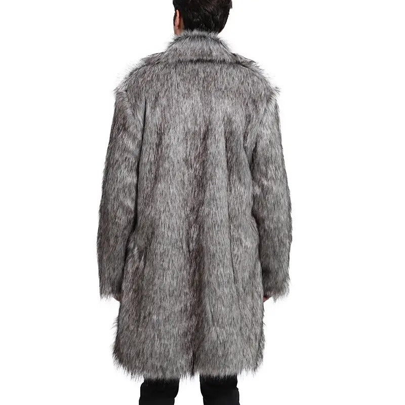 Herren Winter Plüschmantel | Mittellange Wollpelzjacke für ultimative Wärme und Stil | 202015 