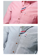 Herren Business Casual Langarmhemd Einfarbig Slim Fit Hemd 