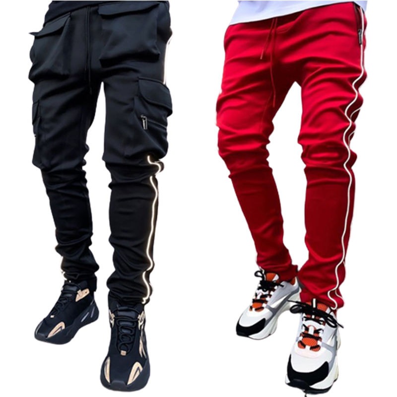 Herren Casual Joggers mit Kordelzug Elastischer Bund Cargohose Hip Hop Jogginghose | CK838 
