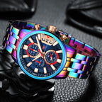 Herren Edelstahl Uhren Chronograph Uhr Luxus Leuchtende Quarz Armbanduhr | MF0352G 