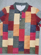 Lässiges, trendiges Herrenhemd mit Karomuster und Knopfleiste, kurzärmelig, leicht | 07019 