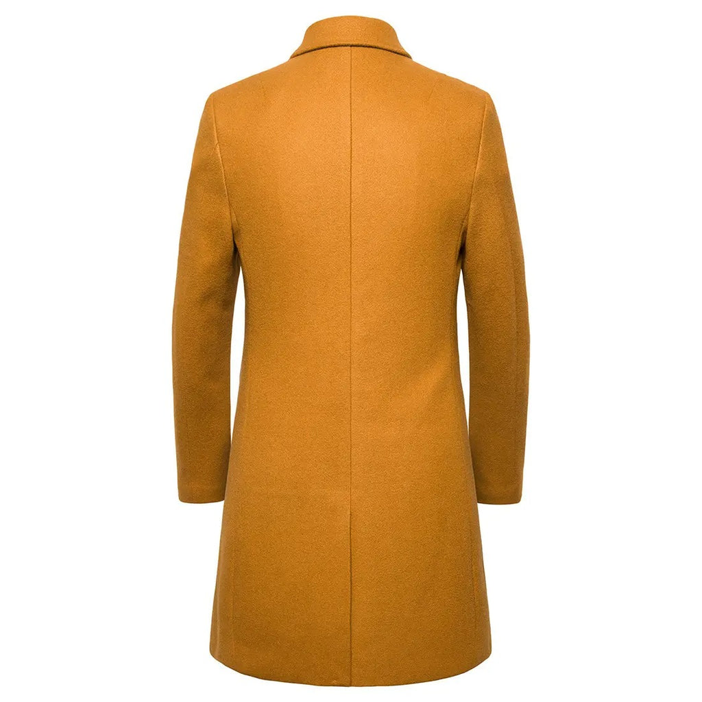 Herren Trenchcoat aus Wolle mit Umlegekragen, lang, aus Wolle und Wollmischungen, Wolljacke, Mantel | JJ-YF601 