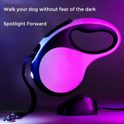 Dog Leash Pet Supplies Luxury Retractable Anti-Slip Dog Pet Walking Training Leash with LED Light | DL-058