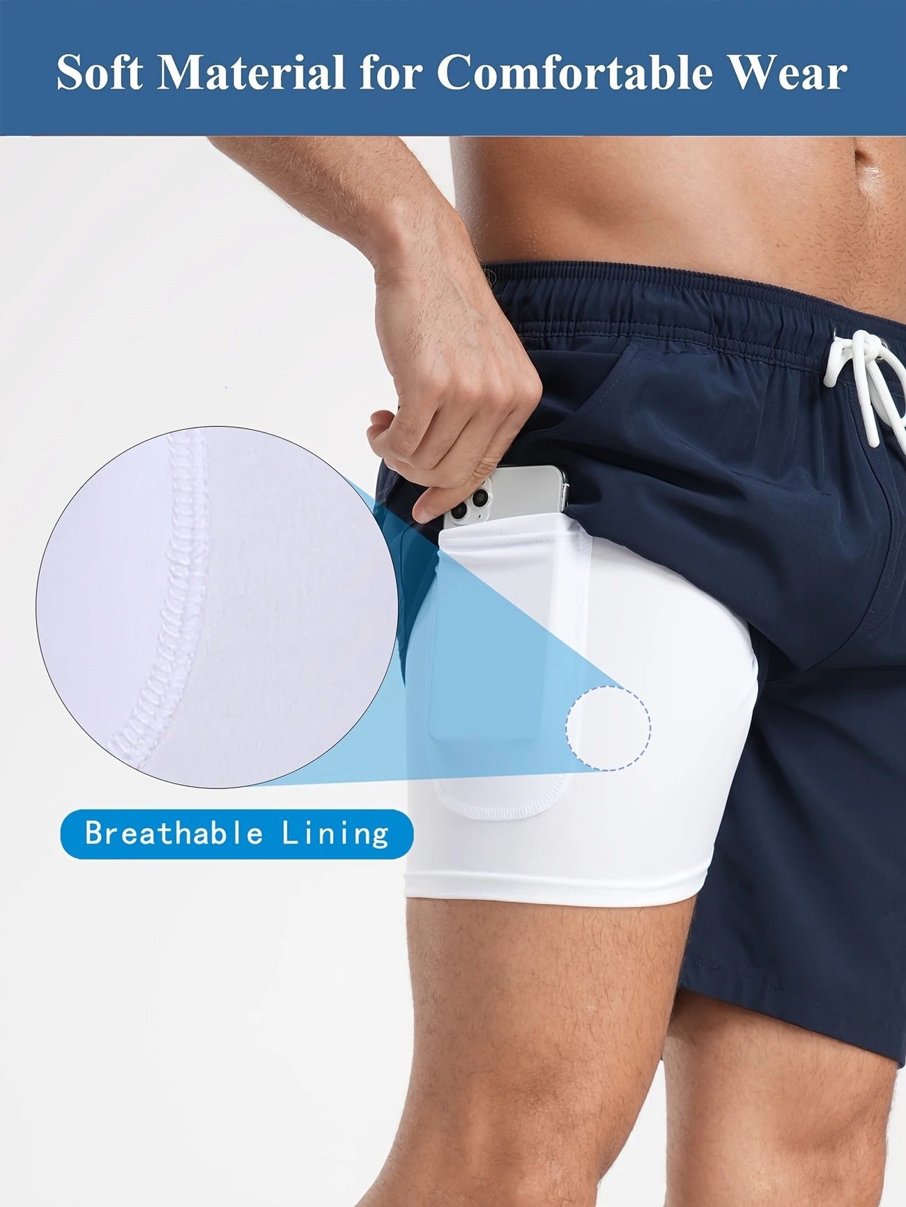 Schnelltrocknende Sommer-Strandshorts für Herren, mit Milchseide gefütterte Badehose für Männer | 265SCTK 