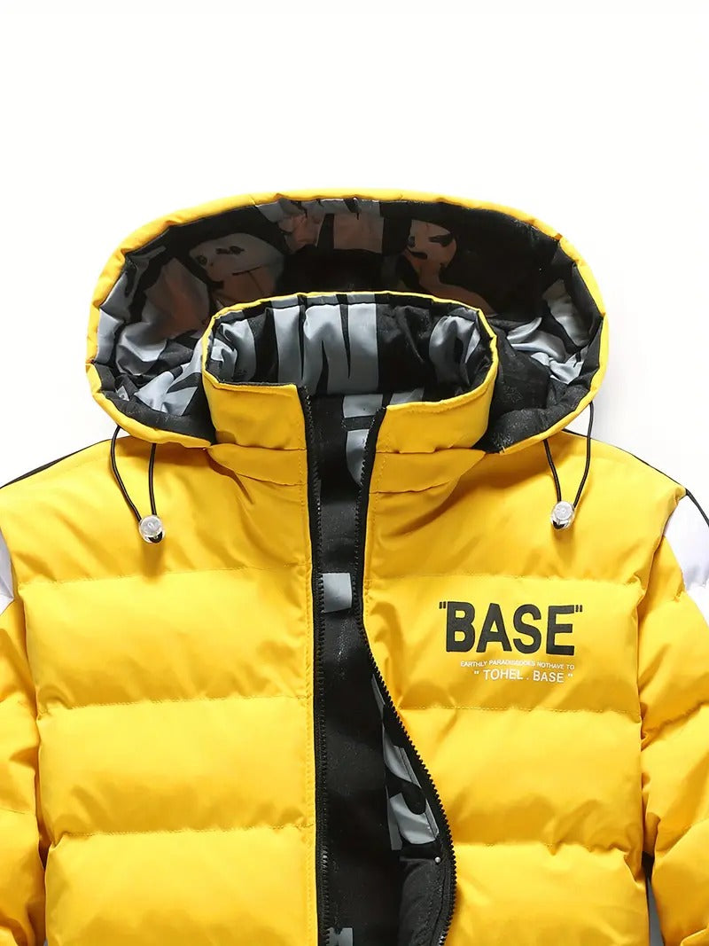 Herren Pufferjacke mit Kapuze, lässige Regular Fit Wintermantel Daunenjacke | 2021/TL 