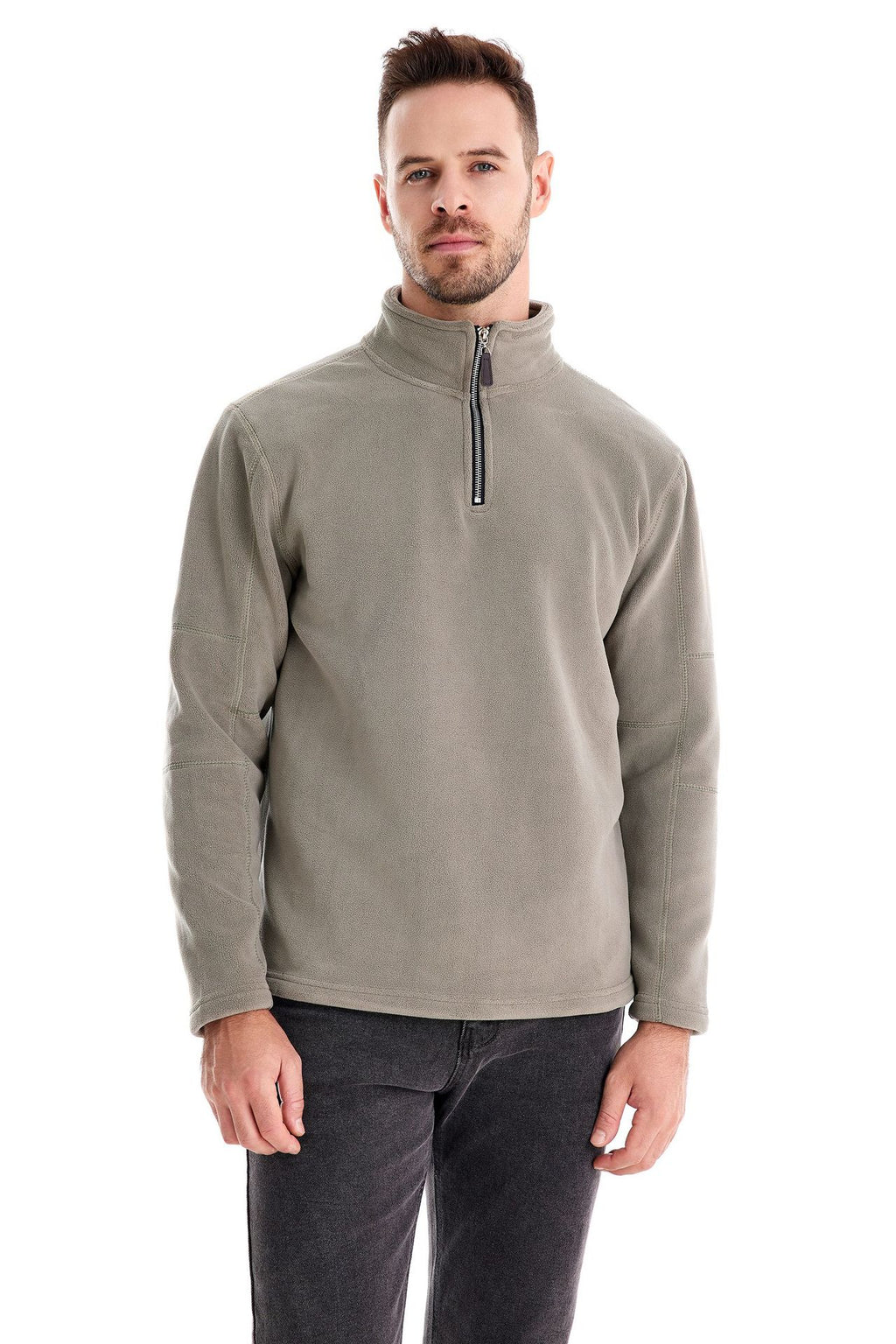 Herren Fleece Pullover Sweatshirts | Herbst-Winter 2025 Europa Mode | Half-Zip Stehkragen Tops | HD08 