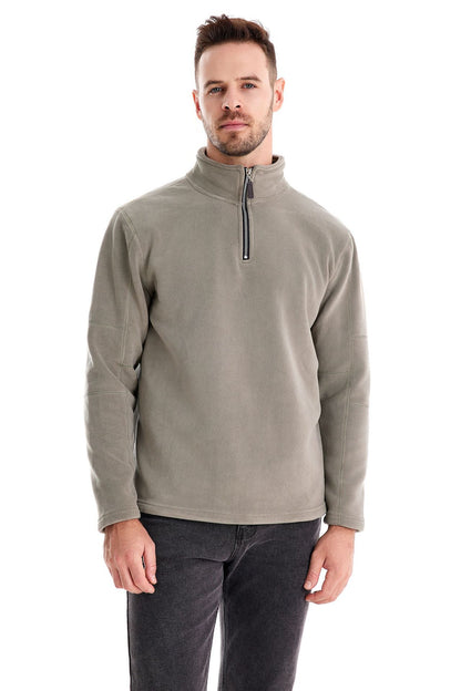 Herren Fleece Pullover Sweatshirts | Herbst-Winter 2025 Europa Mode | Half-Zip Stehkragen Tops | HD08 