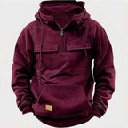 Herren Retro Kapuzenpullover Einfarbig Langarm Hoodie für Herbst &amp; Winter | AL74 