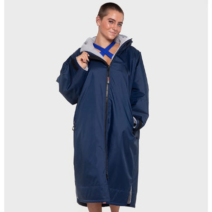 Warm Waterproof Swim Parka Oversized Hooded Changing Robe Sherpa Liner Swimming Coat Dry Surf Poncho |