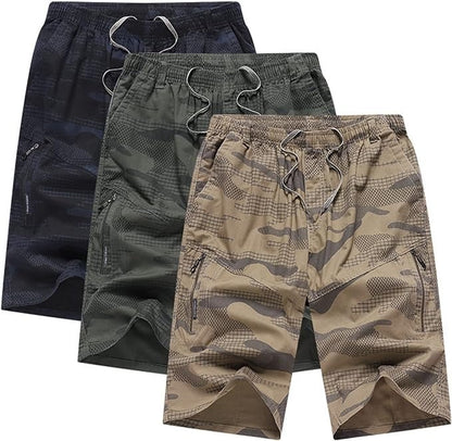 Short de travail cargo pour homme - Pantalon de combat décontracté à poches multiples - Motif camouflage - SHM3318 