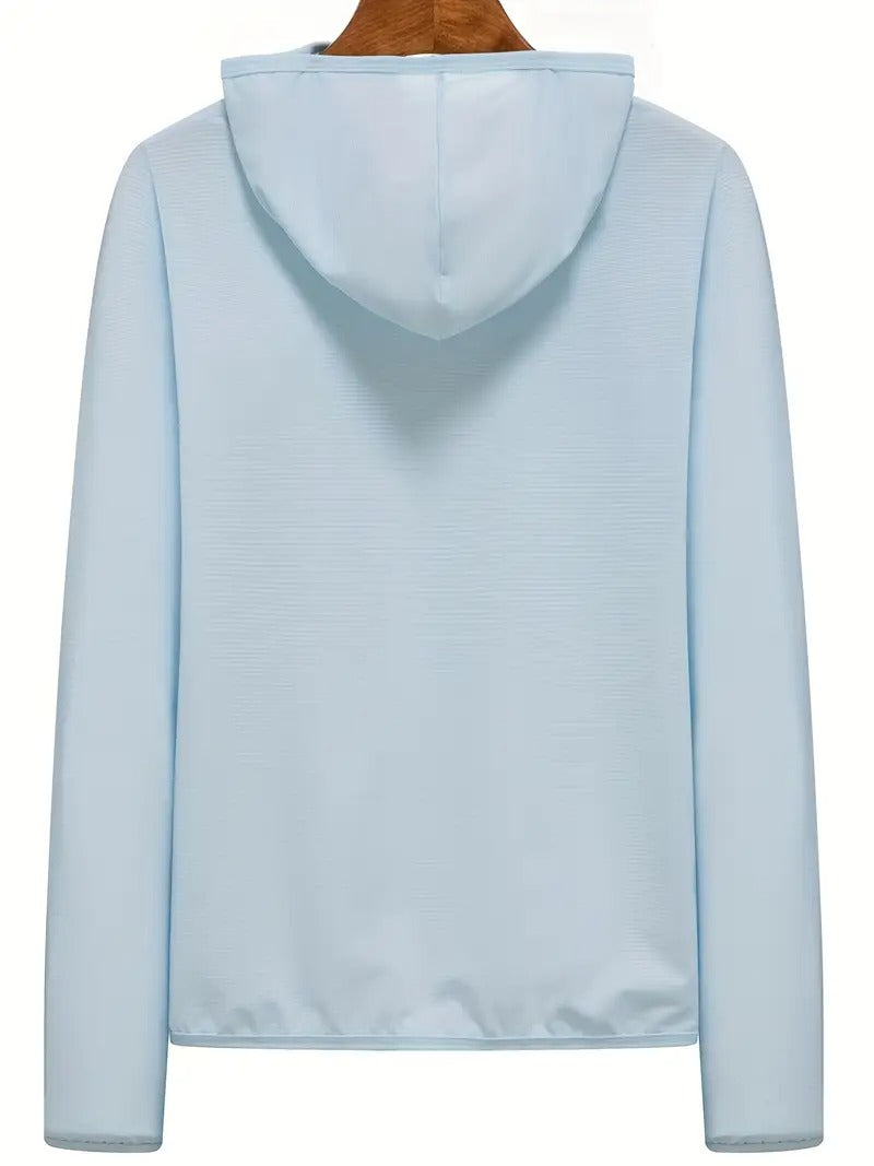 Leichter UV-Sonnenhoodie für Herren – Eisseide, schnelltrocknend und atmungsaktiv für den Sommer – Sportbekleidung zum Angeln, Radfahren und Wandern | 1999