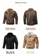 Herren Winterpelzmantel - Warme Fleece-Samt- &amp; weiche Leder-Thermojacke für draußen | 821 