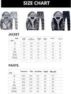 Herren Camouflage Trainingsanzug Reißverschluss Mantel Winter Dicke Fleece Kapuzenjacke + Hose Trainingsanzug 