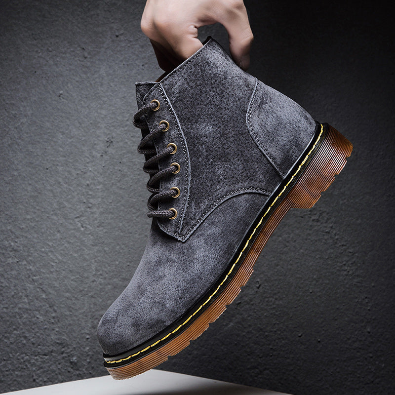 Britische Retro-Lederstiefeletten für Herren, modische Thermo-Outdoor-Schuhe | 8916 