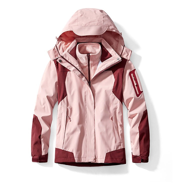 Unisex Wintersport Wandern Bergfüllung Baumwolle Polarfleece Drei-in-Eins Outdoor Wanderjacke | 