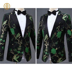 Herren Jacquard Anzug Business Hochzeit Party Smoking Kleid Blazer Hose Slim Fit Smoking | 1003 