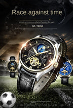 Herren-Automatikuhr aus Leder, mechanisch, Tourbillon, wasserdicht, Freizeituhr | T820b 