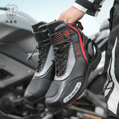 Designer Off-Road Racing Motocross Boots Waterproof, Anti-Slip, Breathable Leather Motorcycle Shoes | D98