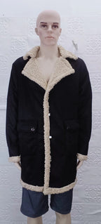 Herren Winter Ledermantel – Lange warme Kunstpelz-Manteljacke | 6011# 