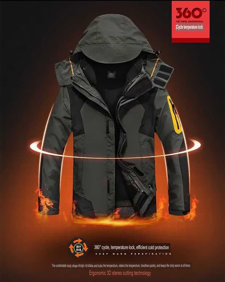 Herren-Skijacke – Warmes 3-in-1-Winterfleece, wasserdicht &amp; mit Kapuze | SN3-SP10089 