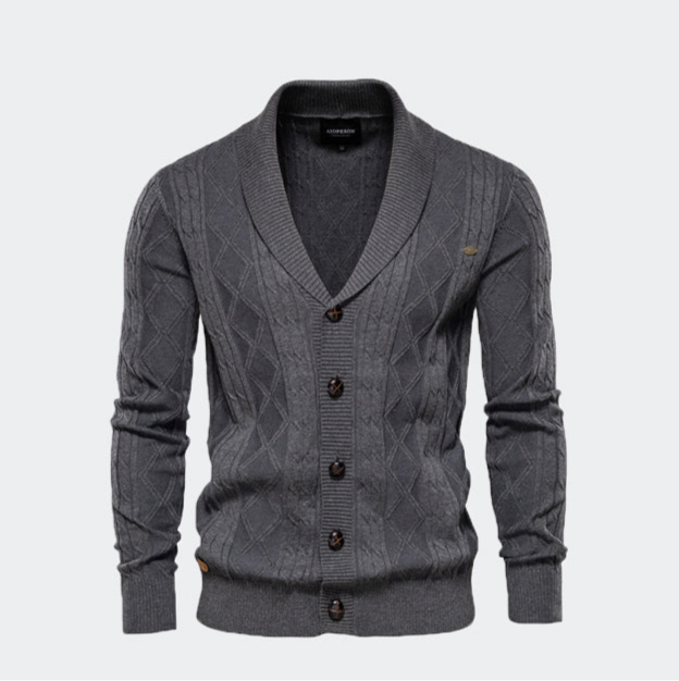 Cardigan en tricot torsadé pour homme - Cardigans décontractés | Y168