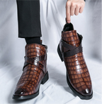 Reißverschluss geprägte High-Top-Lederschuhe Herren Vintage Martin Stiefel | 6805 