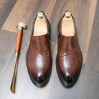 Herren Business-Loafer mit spitzer Zehenpartie und Reißverschluss, edel, gutaussehend, formelle Abendschuhe | 7823 