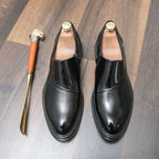 Herren Business-Loafer mit spitzer Zehenpartie und Reißverschluss, edel, gutaussehend, formelle Abendschuhe | 7823 