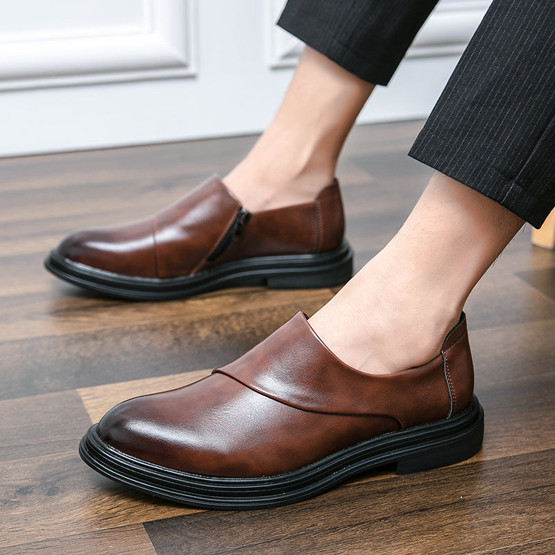 Herren Business-Loafer mit spitzer Zehenpartie und Reißverschluss, edel, gutaussehend, formelle Abendschuhe | 7823 