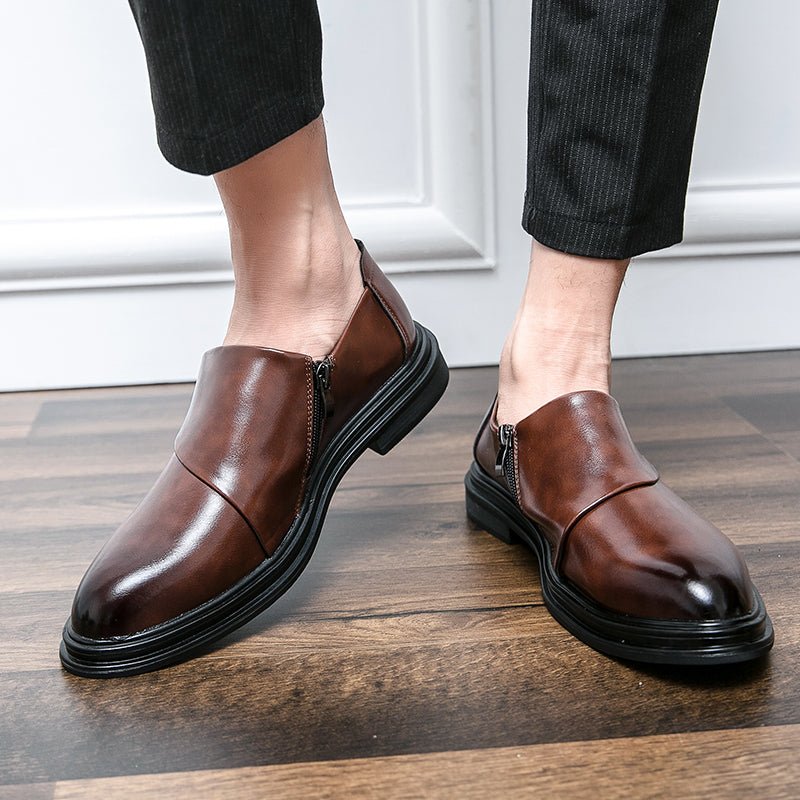 Herren Business-Loafer mit spitzer Zehenpartie und Reißverschluss, edel, gutaussehend, formelle Abendschuhe | 7823 
