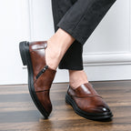 Herren Business-Loafer mit spitzer Zehenpartie und Reißverschluss, edel, gutaussehend, formelle Abendschuhe | 7823 