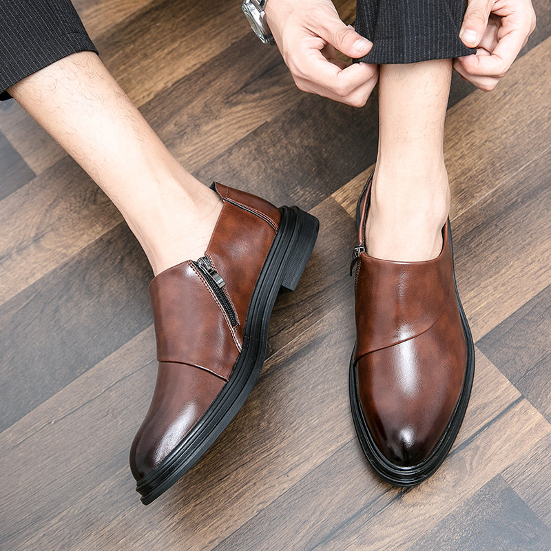 Herren Business-Loafer mit spitzer Zehenpartie und Reißverschluss, edel, gutaussehend, formelle Abendschuhe | 7823 
