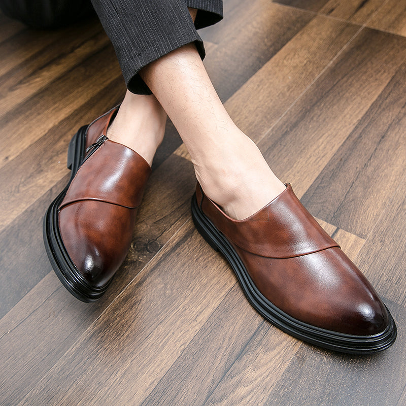 Herren Business-Loafer mit spitzer Zehenpartie und Reißverschluss, edel, gutaussehend, formelle Abendschuhe | 7823 