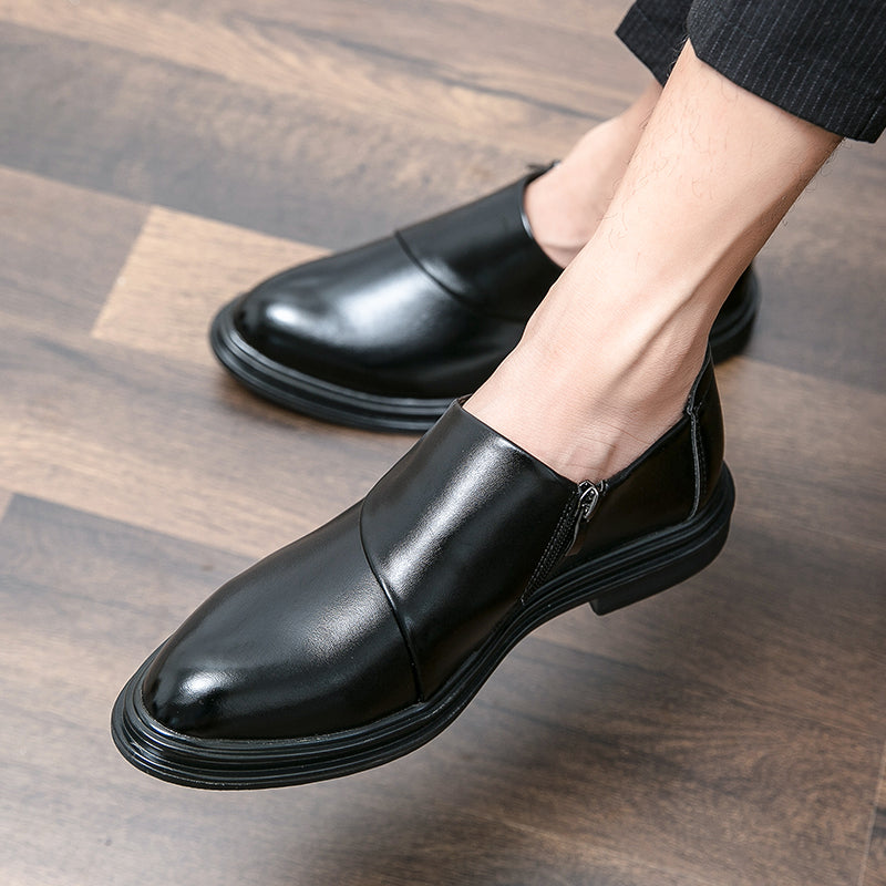 Herren Business-Loafer mit spitzer Zehenpartie und Reißverschluss, edel, gutaussehend, formelle Abendschuhe | 7823 