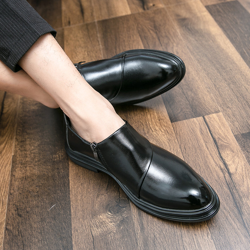 Herren Business-Loafer mit spitzer Zehenpartie und Reißverschluss, edel, gutaussehend, formelle Abendschuhe | 7823 