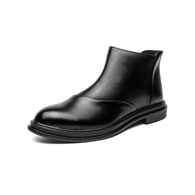 Bottes Martin montantes pointues en cuir antidérapantes avec fermeture éclair latérale | 8823 