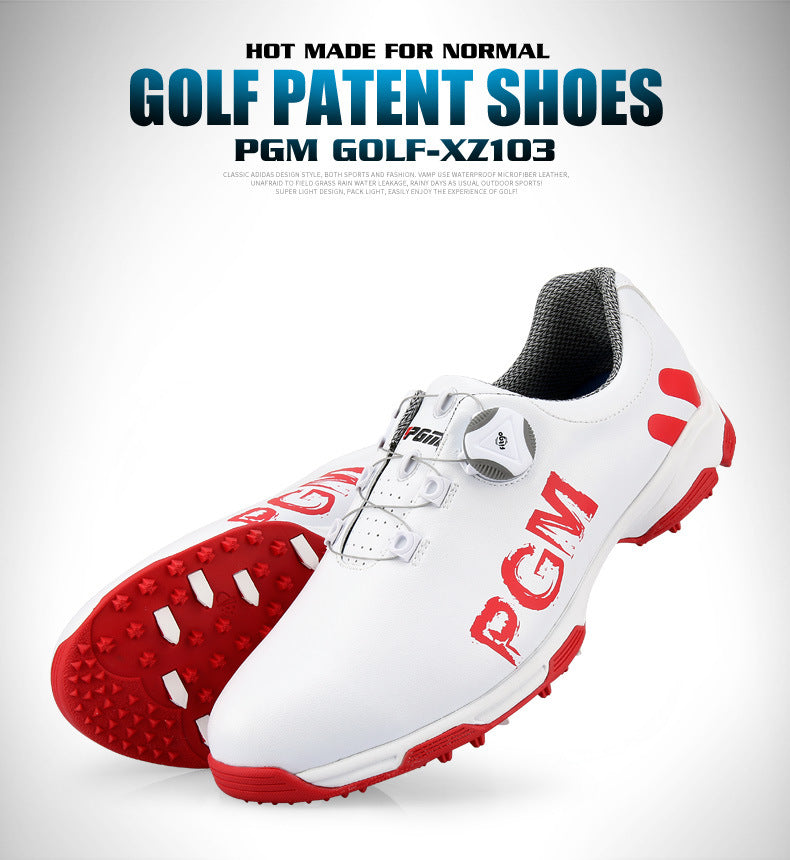 Premium PGM Men's Golf Shoes | Rotating Lace System | Waterproof & Breathable Anti-Slip Athletic Footwear