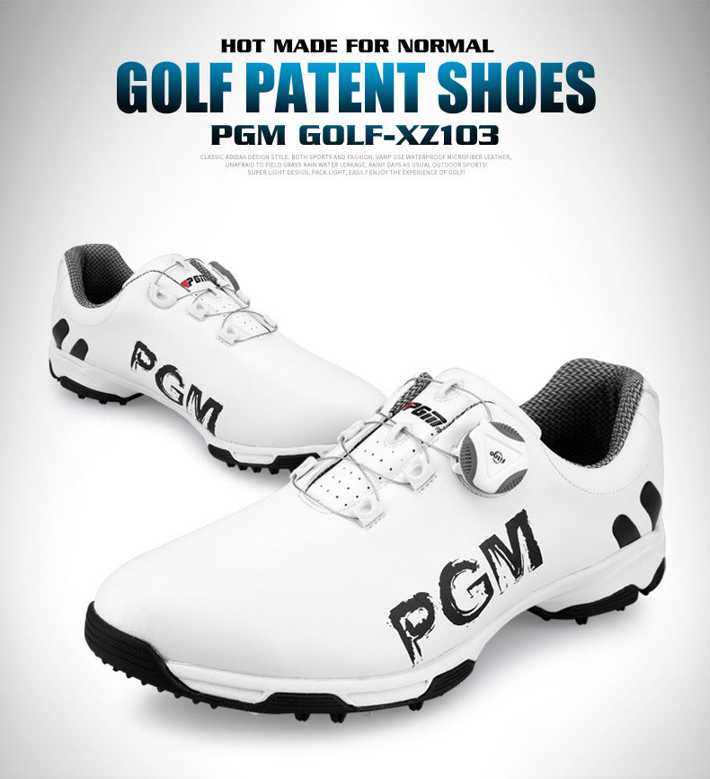 Premium PGM Men's Golf Shoes | Rotating Lace System | Waterproof & Breathable Anti-Slip Athletic Footwear