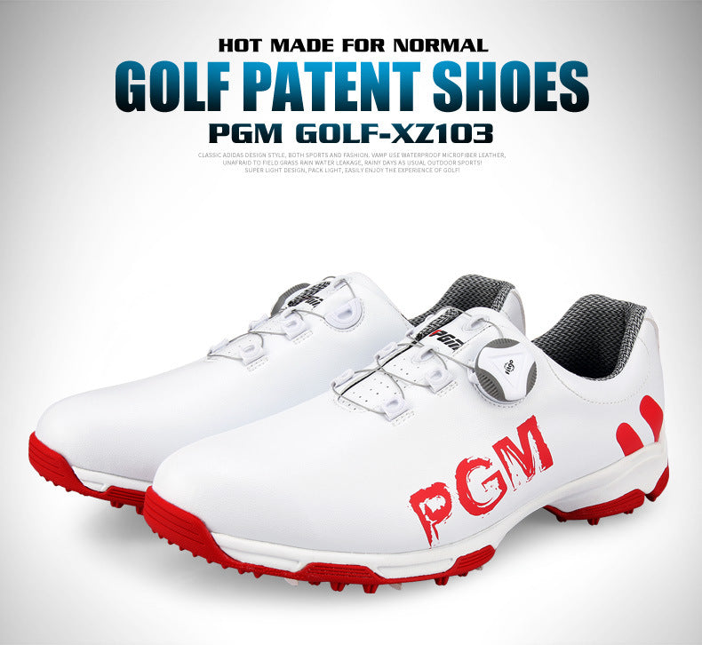 Premium PGM Men's Golf Shoes | Rotating Lace System | Waterproof & Breathable Anti-Slip Athletic Footwear