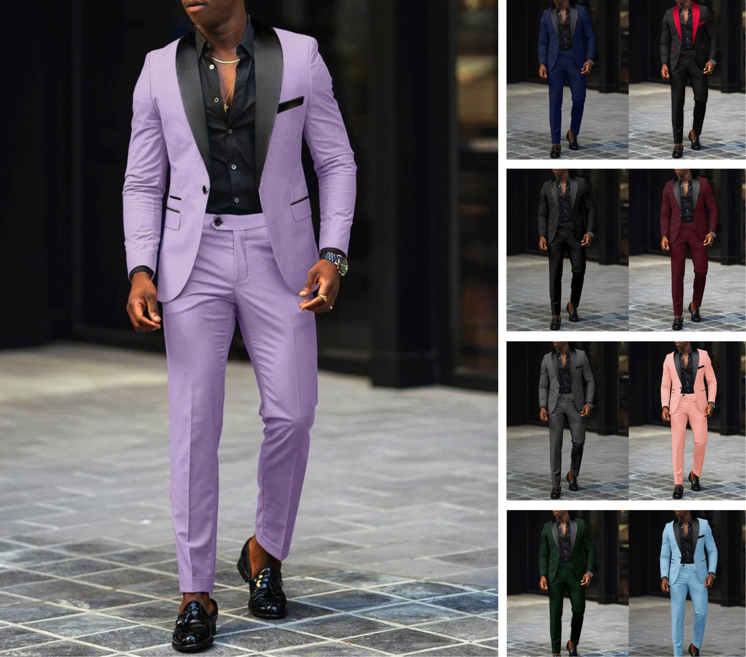 Zweiteiliger Herrenanzug mit einem Knopf, Smoking, Smart Fit, Anzug für den Abschlussball, Hochzeits-Smoking | 1988