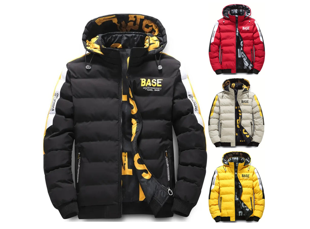 Herren Pufferjacke mit Kapuze, lässige Regular Fit Wintermantel Daunenjacke | 2021/TL 