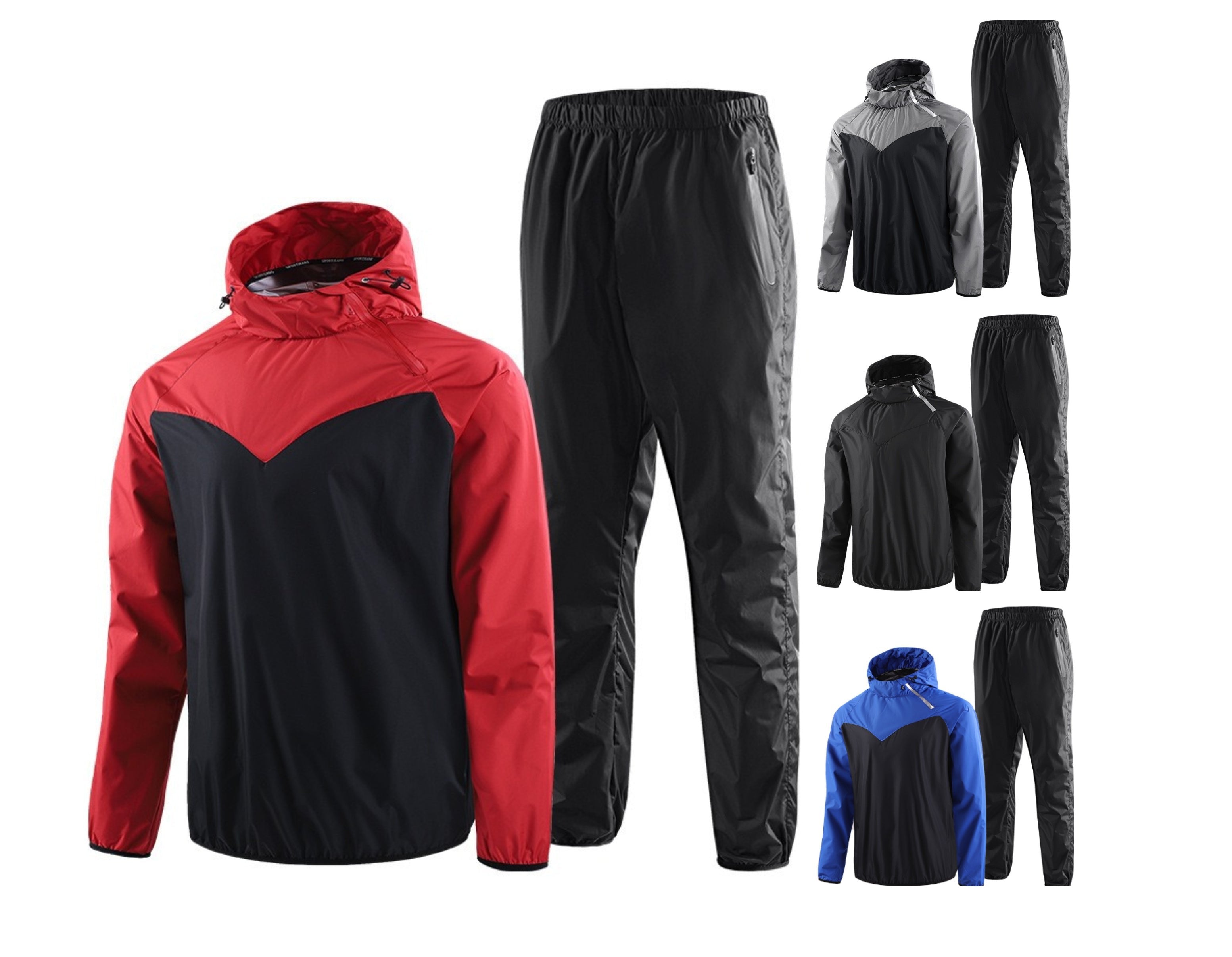Herren Laufpullover Zweiteiliges Set Gewichtsverlust Kontrolle Körperfett Sauna Schwitzanzug | YJ9681 