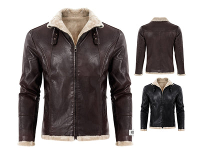 Premium Quality Winter Casual Warm Thick Fur Collar Cotton Leather Jackets | PY916-P90