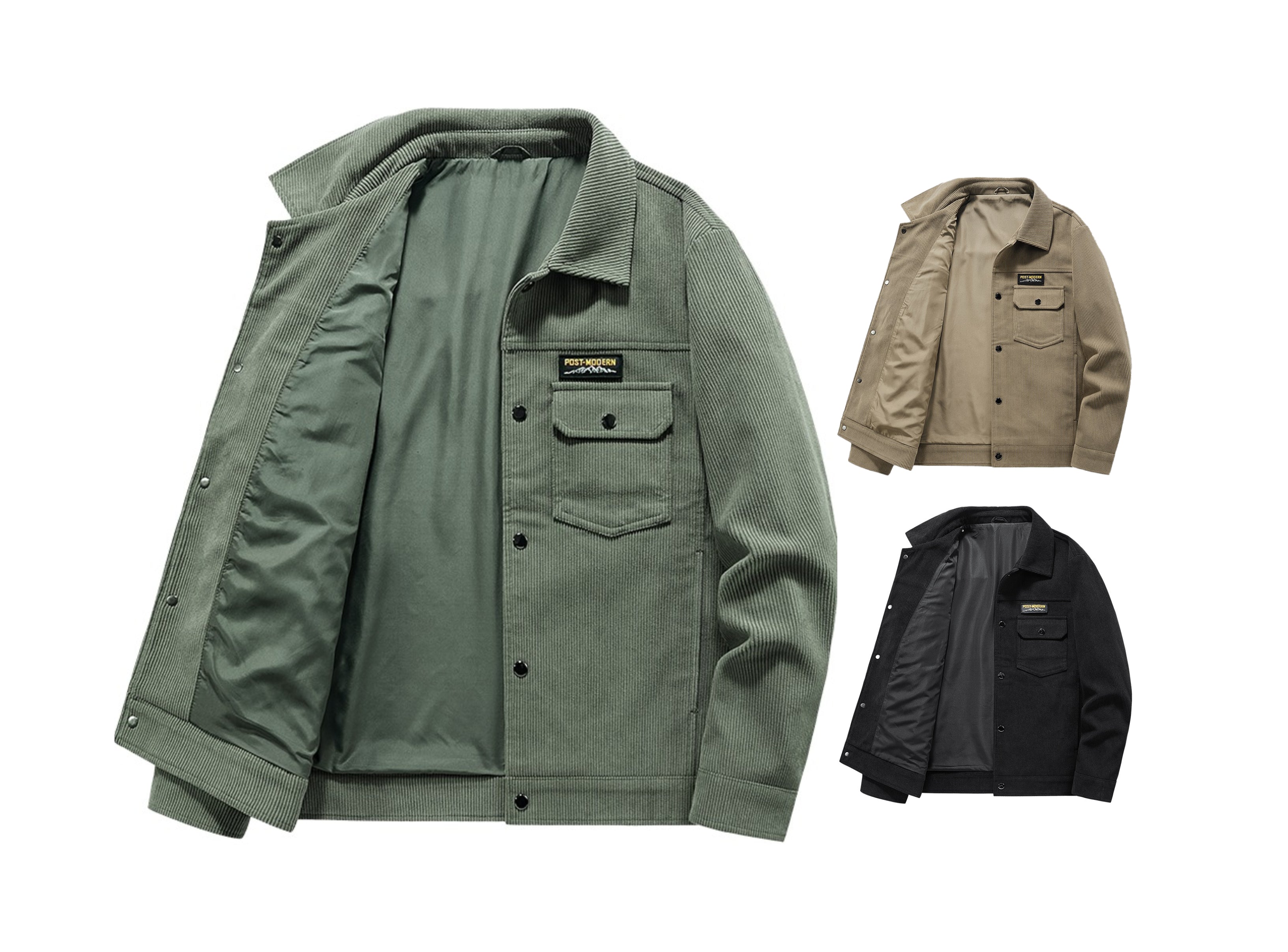 Herrenjacke Slim-Fit Mantel Cord Mode Lässige Bomberjacken für Männer | XX-1807 